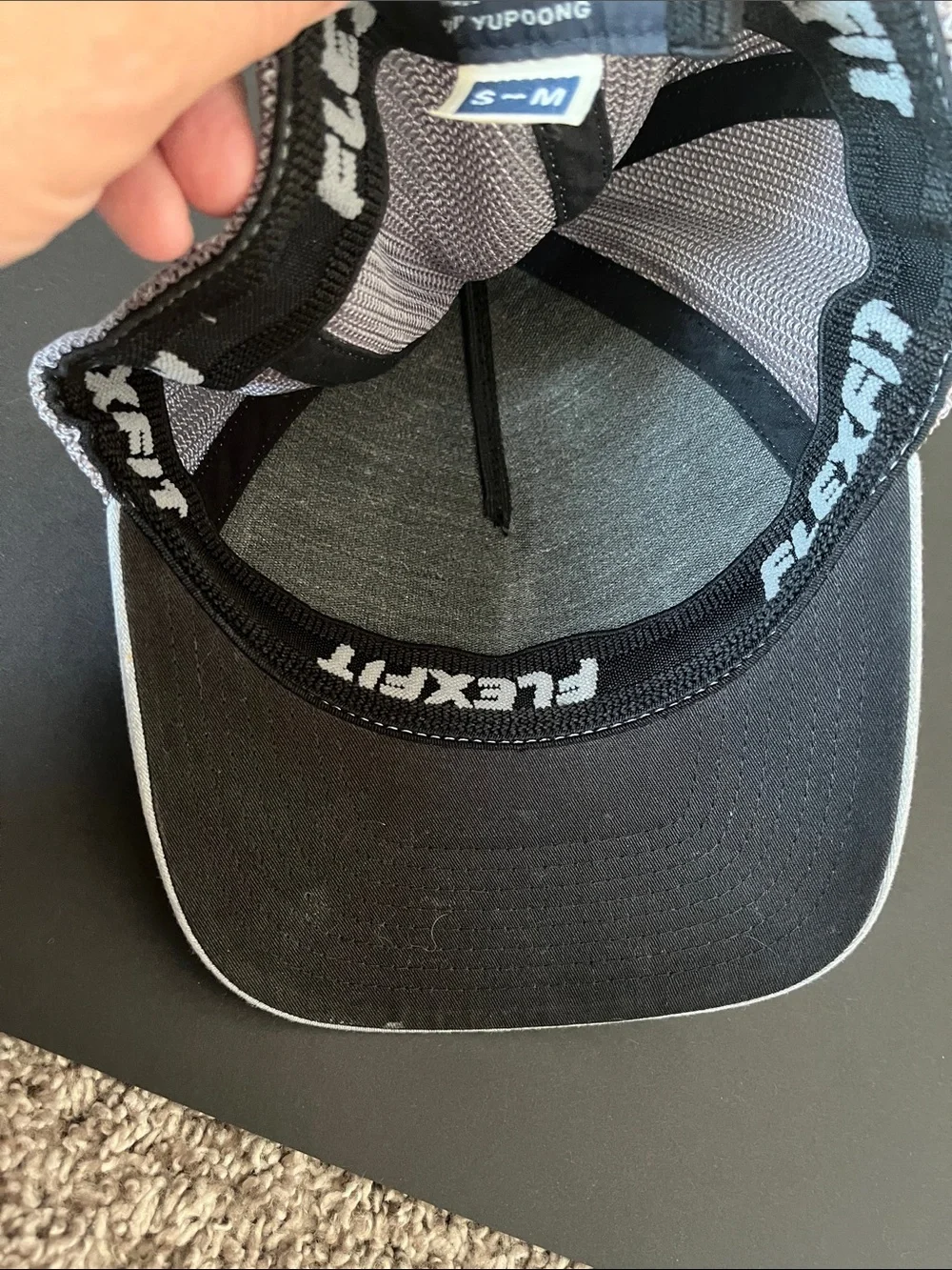 Travis Mathew Gray Striped Cap with Blue Accent & Heather Gray Speckled Cap